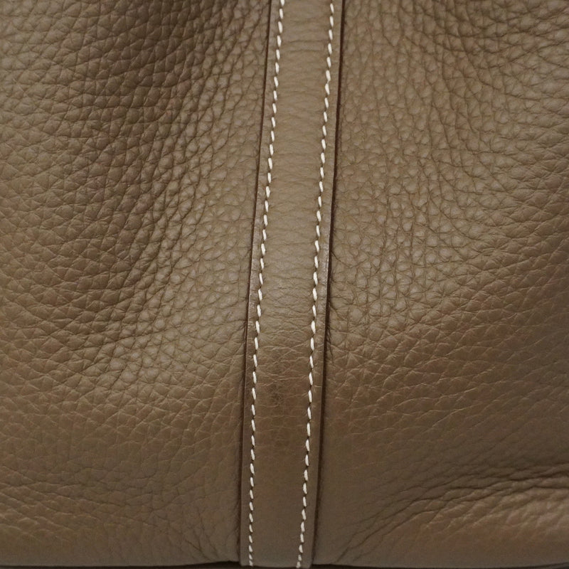 【6he5740】エルメス ハンドバッグ ピコタンロックMM トリヨンクレマンス エトゥープ シルバー金具 W刻印【中古】レディース
