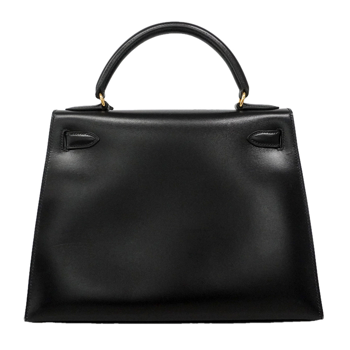 【6he5743】エルメス ハンドバッグ ケリー28 ボックスカーフ ブラック ゴールド金具 〇X刻印 2wayバッグ【中古】レディース