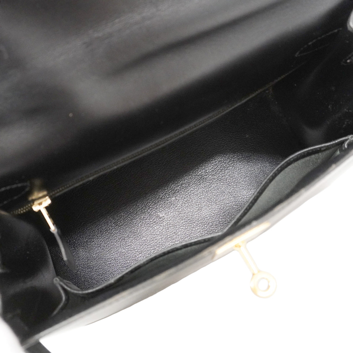 【6he5743】エルメス ハンドバッグ ケリー28 ボックスカーフ ブラック ゴールド金具 〇X刻印 2wayバッグ【中古】レディース