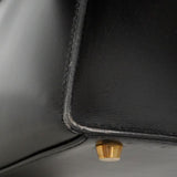 【6he5743】エルメス ハンドバッグ ケリー28 ボックスカーフ ブラック ゴールド金具 〇X刻印 2wayバッグ【中古】レディース
