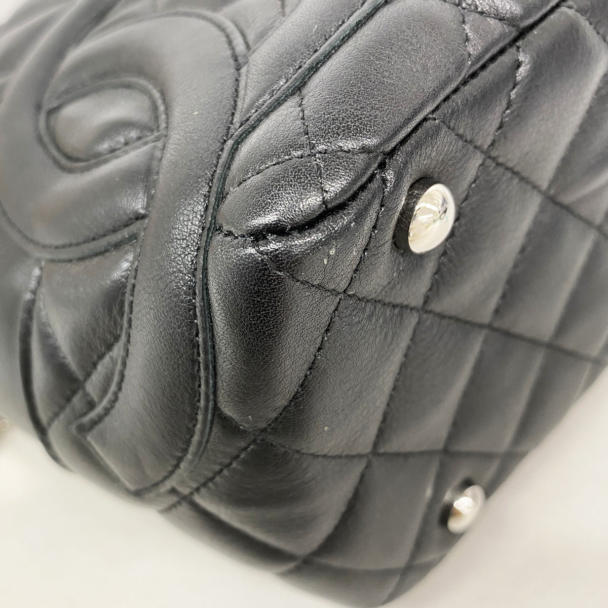 【6he5744-k】シャネル トートバッグ カンボン ラムスキン ブラック ゴールド金具【中古】レディース