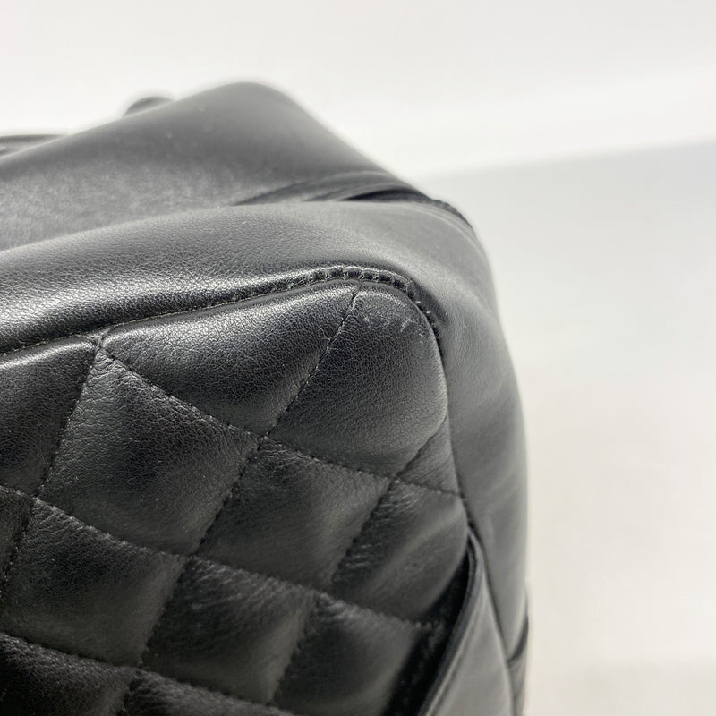 【6he5744-k】シャネル トートバッグ カンボン ラムスキン ブラック ゴールド金具【中古】レディース