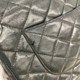 【6he5745-k】シャネル ショルダーバッグ マトラッセ/パリ限定 Wフラップ Wチェーン ラムスキン ブラック ゴールド/シルバー金具【中古】レディース
