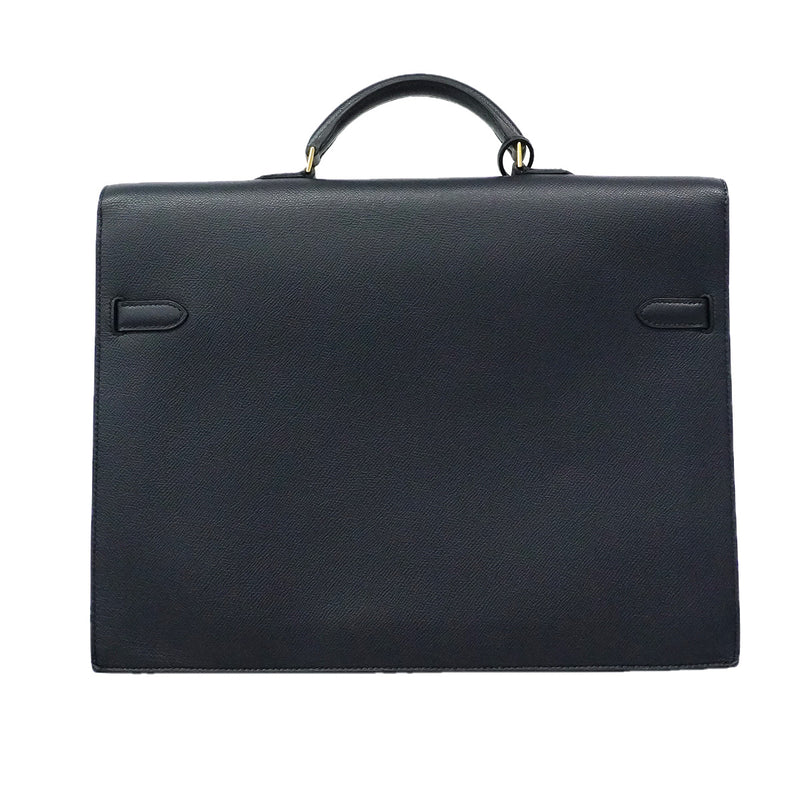 【6he5747】エルメス ブリーフケース ケリーデペッシュ ヴォーエプソン ブルーニュイ ゴールド金具 Y刻印【中古】メンズ