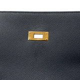 【6he5747】エルメス ブリーフケース ケリーデペッシュ ヴォーエプソン ブルーニュイ ゴールド金具 Y刻印【中古】メンズ