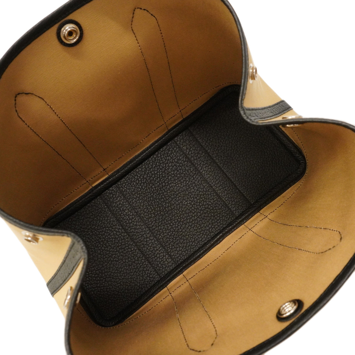 【6he5755】エルメス トートバッグ ガーデンパーティTPM トワルオフィシエ ブラック トレンチ シルバー金具 B刻印【中古】レディース
