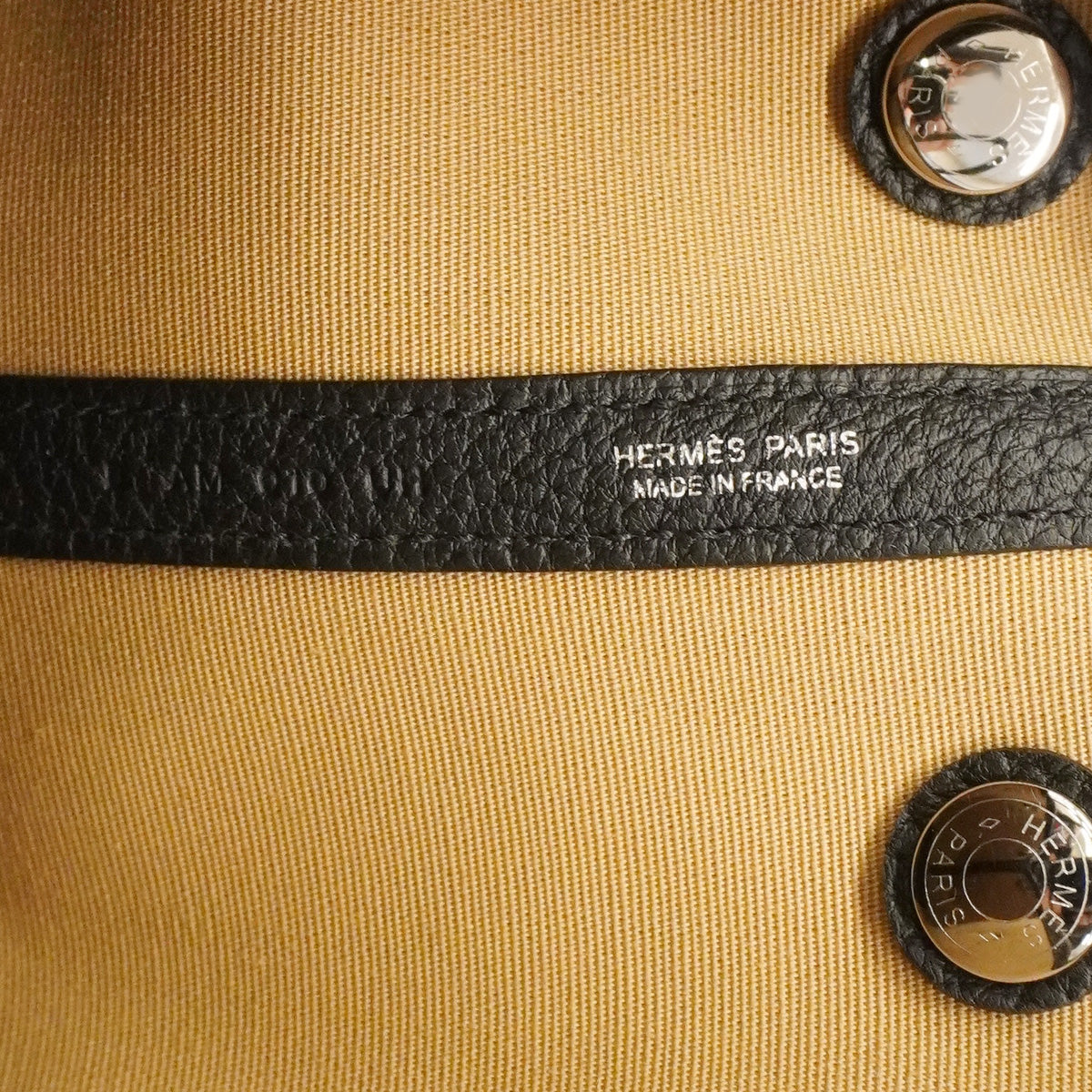 【6he5755】エルメス トートバッグ ガーデンパーティTPM トワルオフィシエ ブラック トレンチ シルバー金具 B刻印【中古】レディース