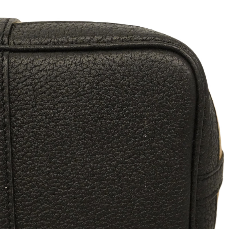 【6he5755】エルメス トートバッグ ガーデンパーティTPM トワルオフィシエ ブラック トレンチ シルバー金具 B刻印【中古】レディース