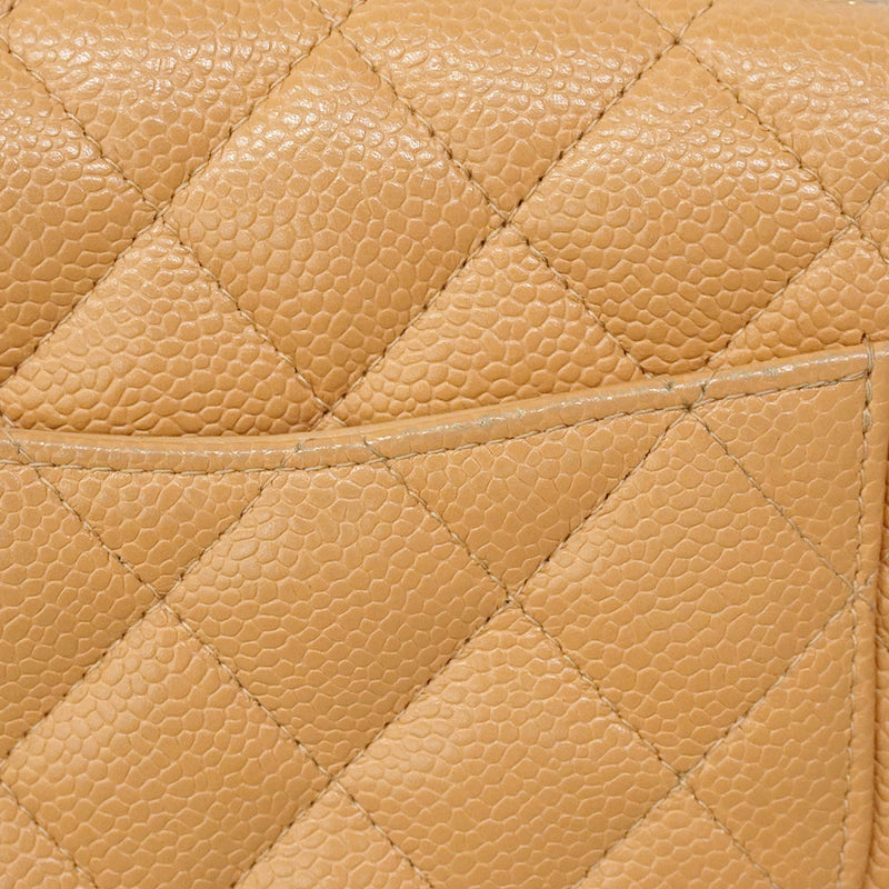 【6he5758】シャネル ショルダーバッグ ミニマトラッセ チェーンショルダー キャビアスキン ベージュ ゴールド金具【中古】レディース