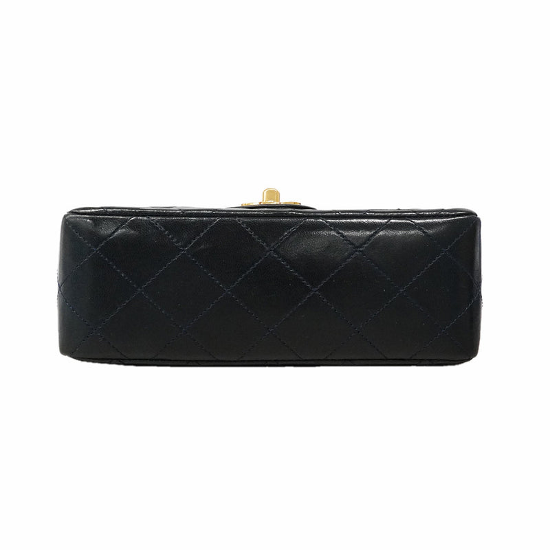 【6he5759】シャネル ショルダーバッグ ミニマトラッセ チェーンショルダー ラムスキン ブラック ゴールド金具【中古】レディース