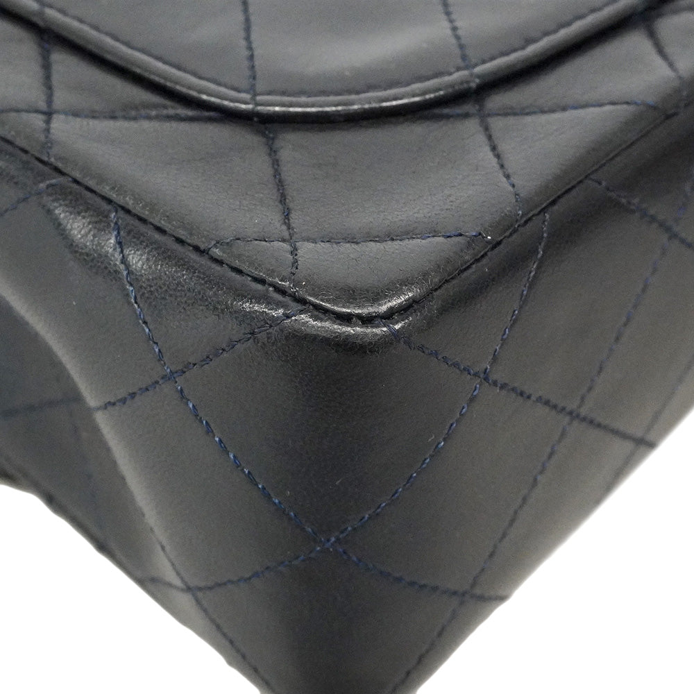 【6he5759】シャネル ショルダーバッグ ミニマトラッセ チェーンショルダー ラムスキン ブラック ゴールド金具【中古】レディース