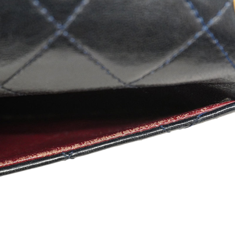 【6he5759】シャネル ショルダーバッグ ミニマトラッセ チェーンショルダー ラムスキン ブラック ゴールド金具【中古】レディース