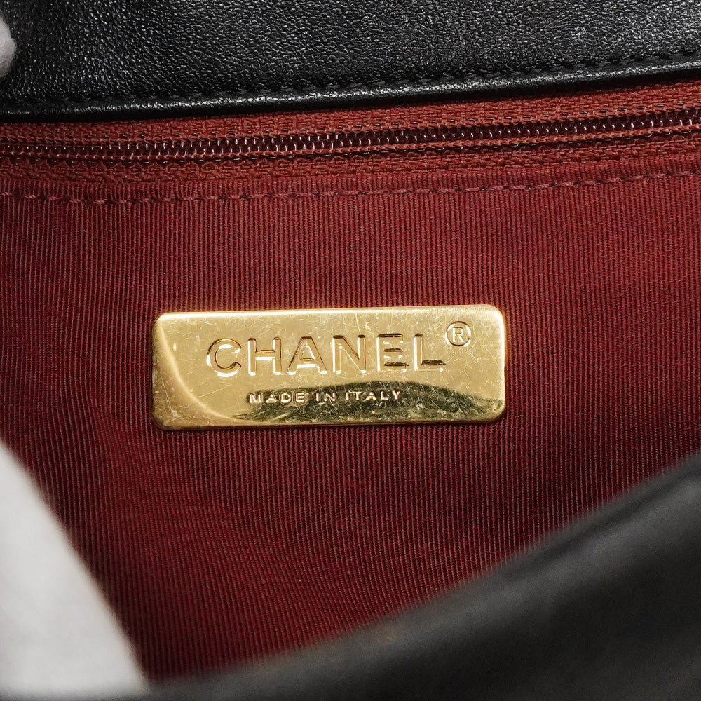 【6he5761】シャネル ハンドバッグ チェーンショルダー シャネル19 カーフスキン ブラック 2wayバッグ【中古】レディース