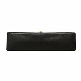 【6he5762】シャネル ショルダーバッグ マトラッセ Wフラップ Wチェーン ラムスキン ブラック ゴールド金具【中古】レディース