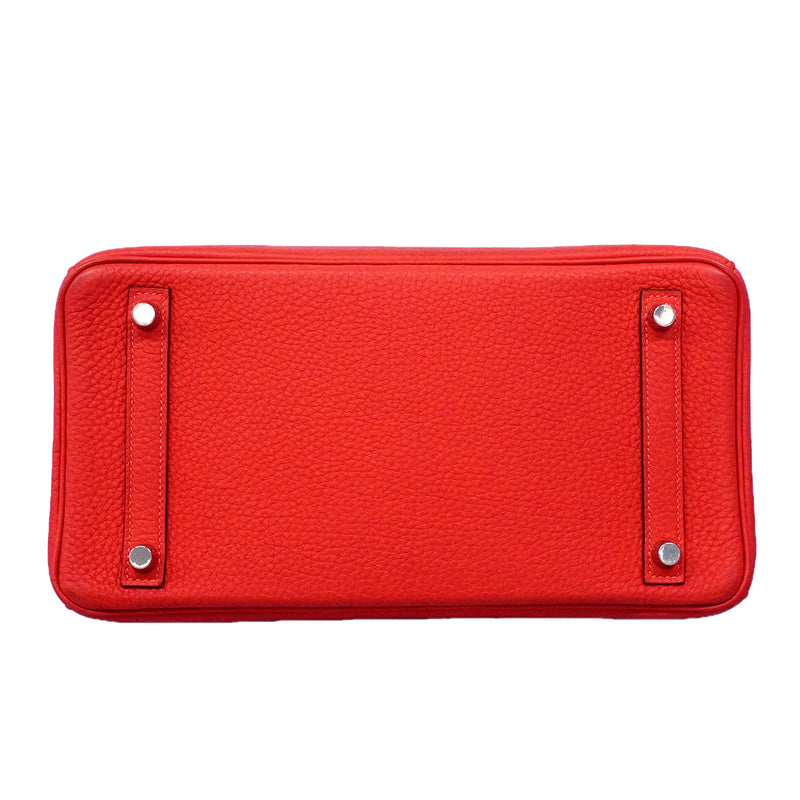 【6he5763-g】エルメス ハンドバッグ バーキン30 トゴ ブーゲンビリア シルバー金具 T刻印【中古】レディース