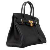 【6he5764-g】エルメス ハンドバッグ バーキン30 トゴ ブラック ゴールド金具 G刻印【中古】レディース