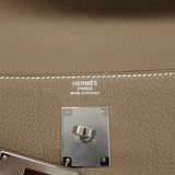 【6he5765-g】エルメス ハンドバッグ ケリー32 トゴ エトゥープ シルバー金具 K刻印 2wayバッグ【中古】レディース