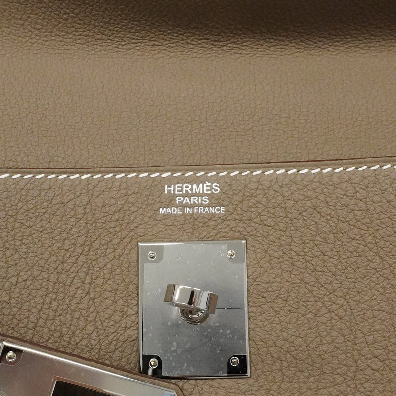 【6he5765-g】エルメス ハンドバッグ ケリー32 トゴ エトゥープ シルバー金具 K刻印 2wayバッグ【中古】レディース