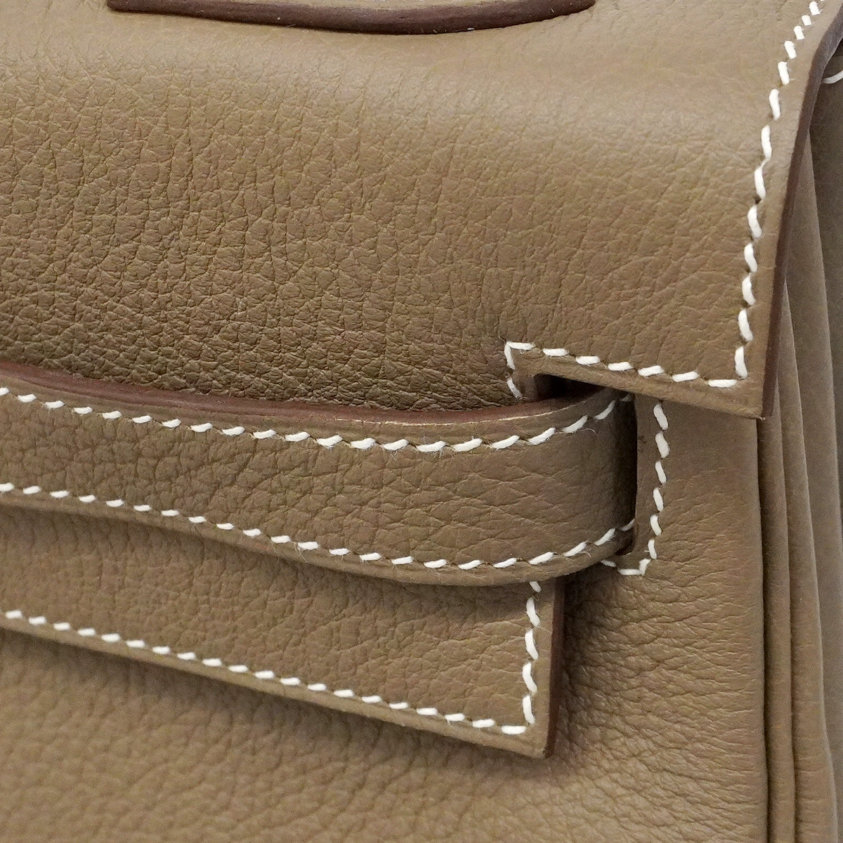 【6he5765-g】エルメス ハンドバッグ ケリー32 トゴ エトゥープ シルバー金具 K刻印 2wayバッグ【中古】レディース