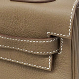【6he5765-g】エルメス ハンドバッグ ケリー32 トゴ エトゥープ シルバー金具 K刻印 2wayバッグ【中古】レディース
