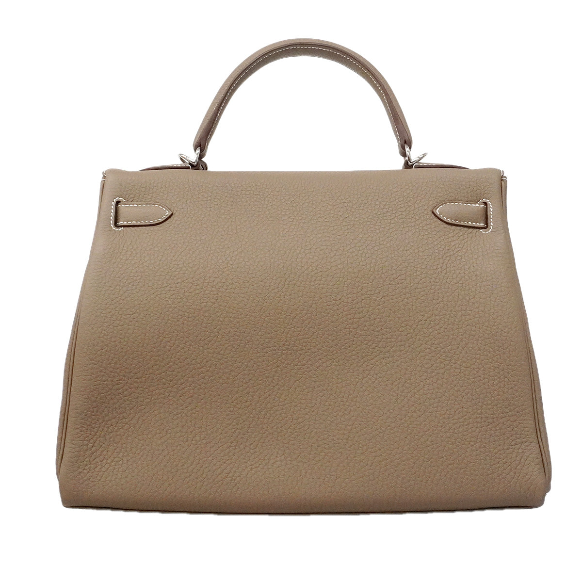 【6he5765-g】エルメス ハンドバッグ ケリー32 トゴ エトゥープ シルバー金具 K刻印 2wayバッグ【中古】レディース