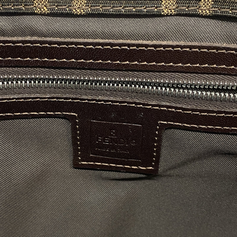 【6he5776】フェンディ トートバッグ ズッカ ナイロンキャンバス ブラウン シルバー金具【中古】レディース