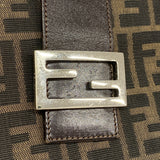 【6he5776】フェンディ トートバッグ ズッカ ナイロンキャンバス ブラウン シルバー金具【中古】レディース