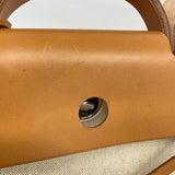 【6he5778】エルメス ハンドバッグ エールバッグMM トワルアッシュ ナチュラル シルバー金具 □B刻印 2wayバッグ【中古】レディース
