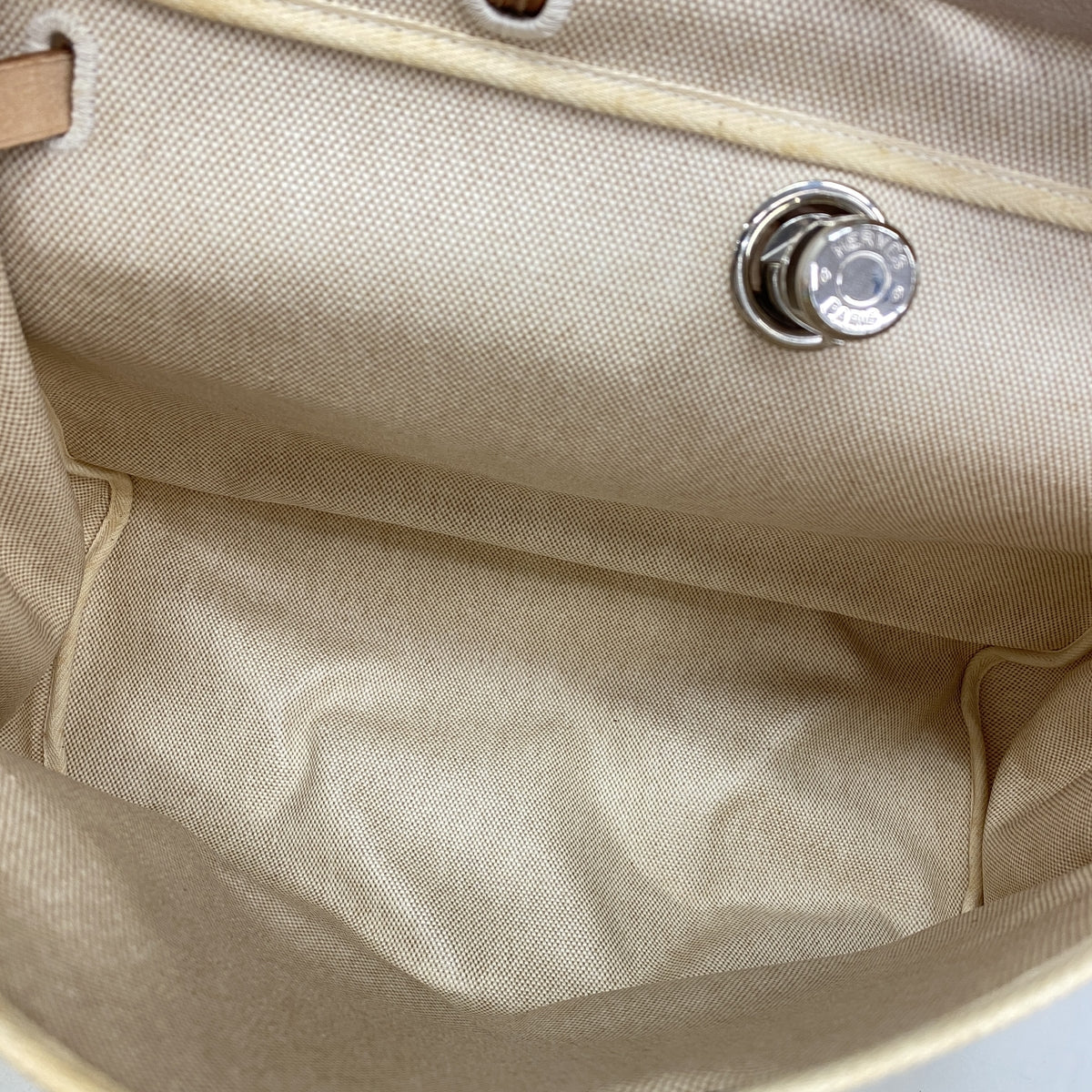 【6he5778】エルメス ハンドバッグ エールバッグMM トワルアッシュ ナチュラル シルバー金具 □B刻印 2wayバッグ【中古】レディース