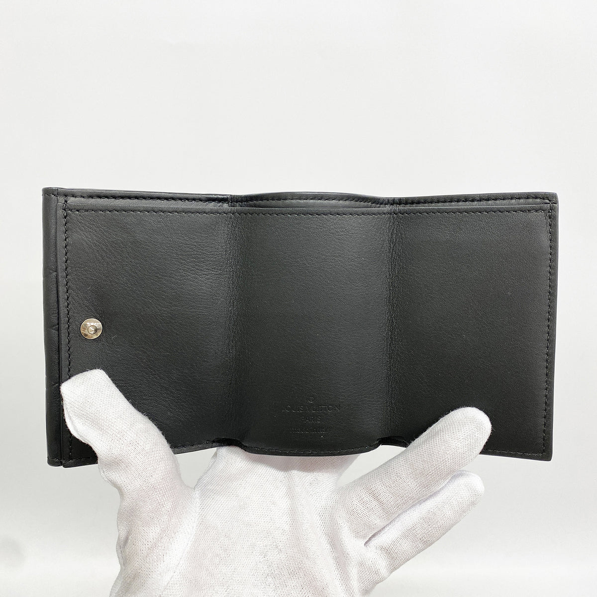 【6he5785】ルイヴィトン 三つ折り財布 モノグラム・シャドウ ディスカバリーコンパクトウォレット M67631 ブラック【中古】メンズ