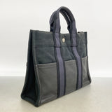 【6he5786】エルメス ハンドバッグ フールトゥPMハーフレザー キャンバス レザー ブラック シルバー金具【中古】レディース