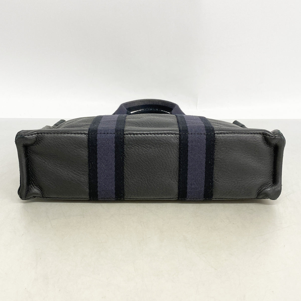 【6he5786】エルメス ハンドバッグ フールトゥPMハーフレザー キャンバス レザー ブラック シルバー金具【中古】レディース
