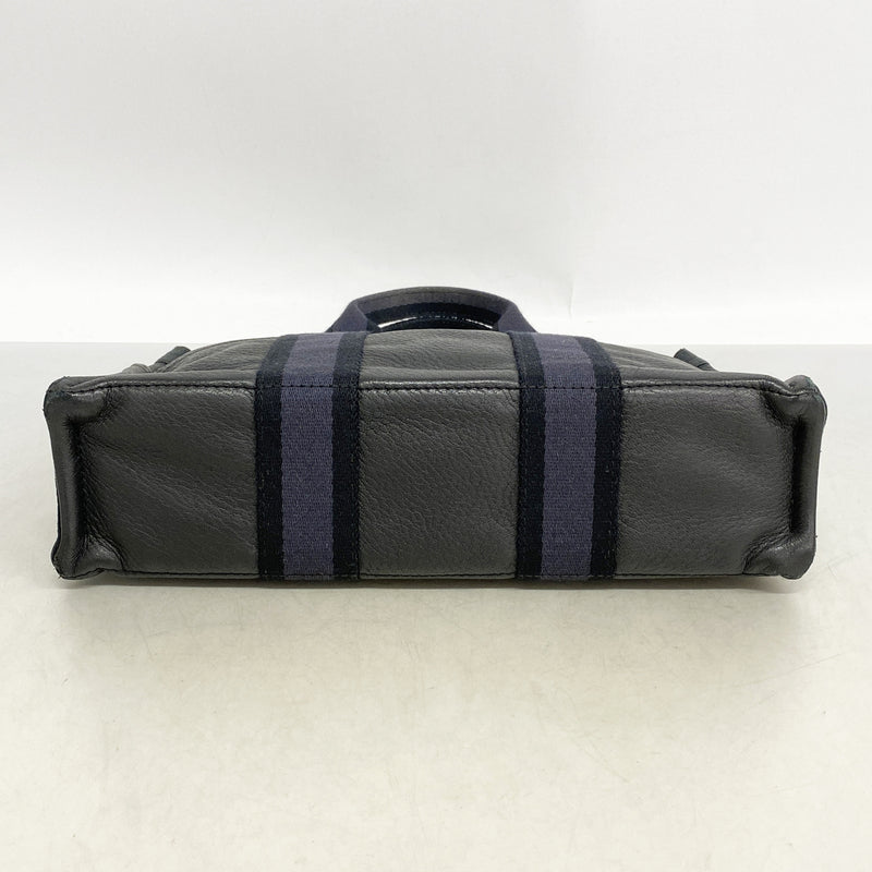 【6he5786】エルメス ハンドバッグ フールトゥPMハーフレザー キャンバス レザー ブラック シルバー金具【中古】レディース