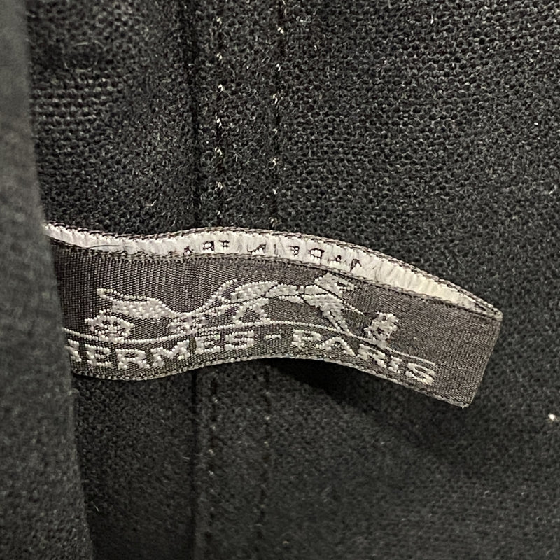 【6he5786】エルメス ハンドバッグ フールトゥPMハーフレザー キャンバス レザー ブラック シルバー金具【中古】レディース