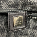 【6he5787】フェンディ ハンドバッグ ズッカ マンマバケット ウール グレー シルバー金具【中古】レディース