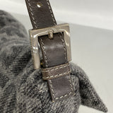【6he5787】フェンディ ハンドバッグ ズッカ マンマバケット ウール グレー シルバー金具【中古】レディース