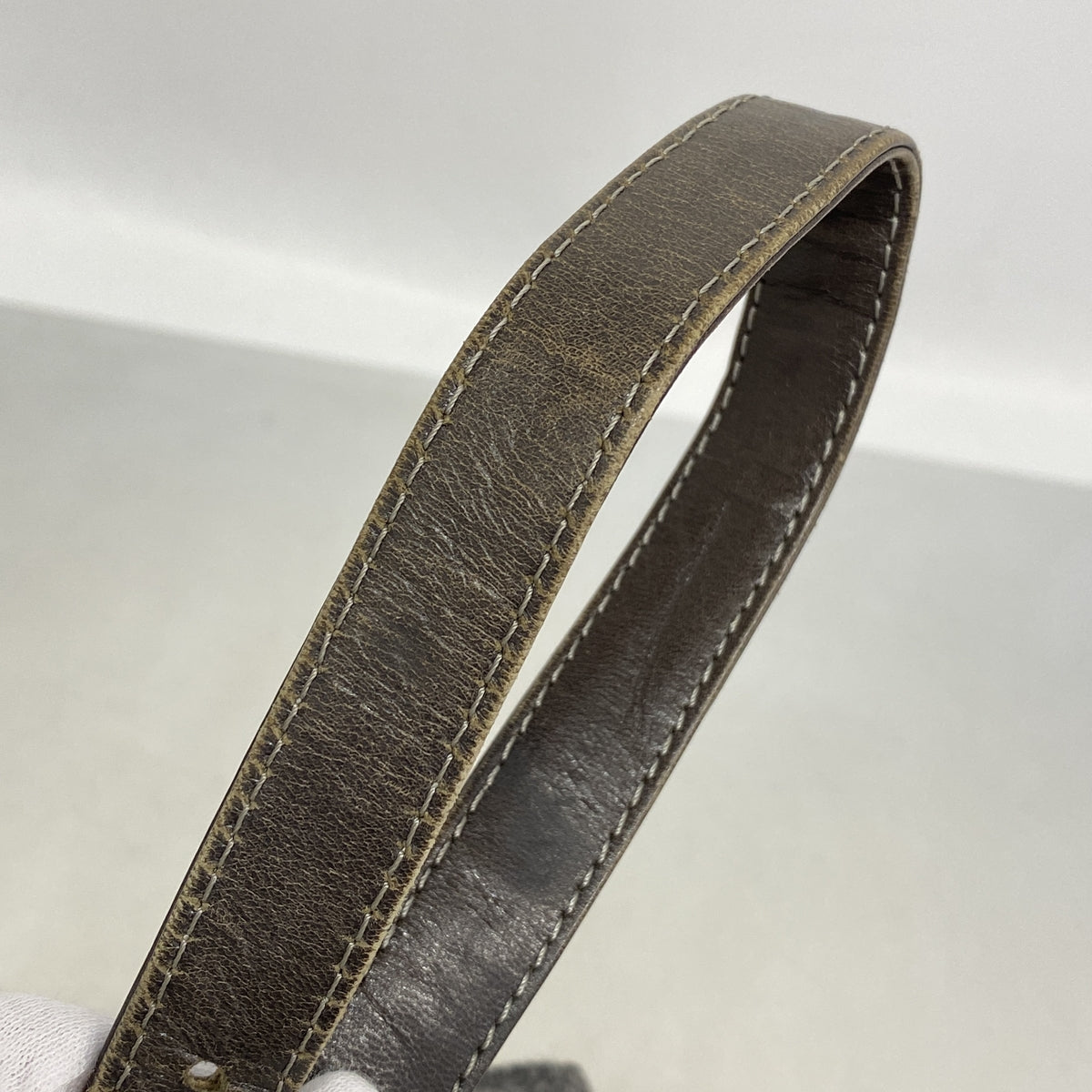 【6he5787】フェンディ ハンドバッグ ズッカ マンマバケット ウール グレー シルバー金具【中古】レディース