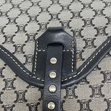 【6he5788】セリーヌ ハンドバッグ マカダム ナイロンキャンバス グレー ブラック シルバー金具【中古】レディース