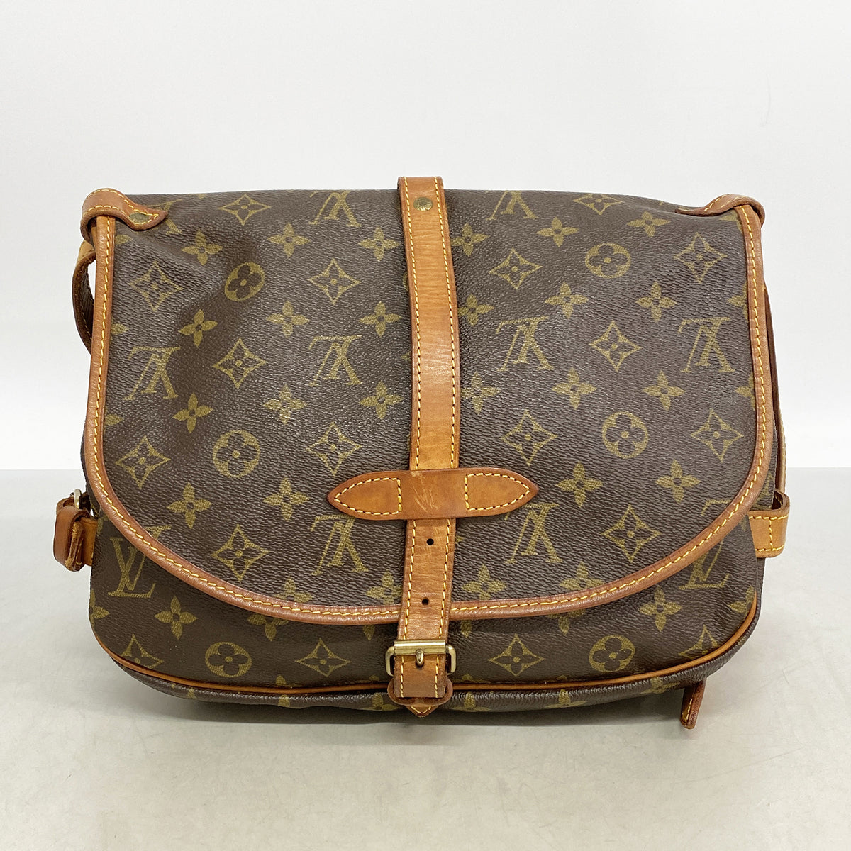 【6he5793】ルイヴィトン ショルダーバッグ モノグラム ソミュール30 M42256 ブラウン【中古】レディース