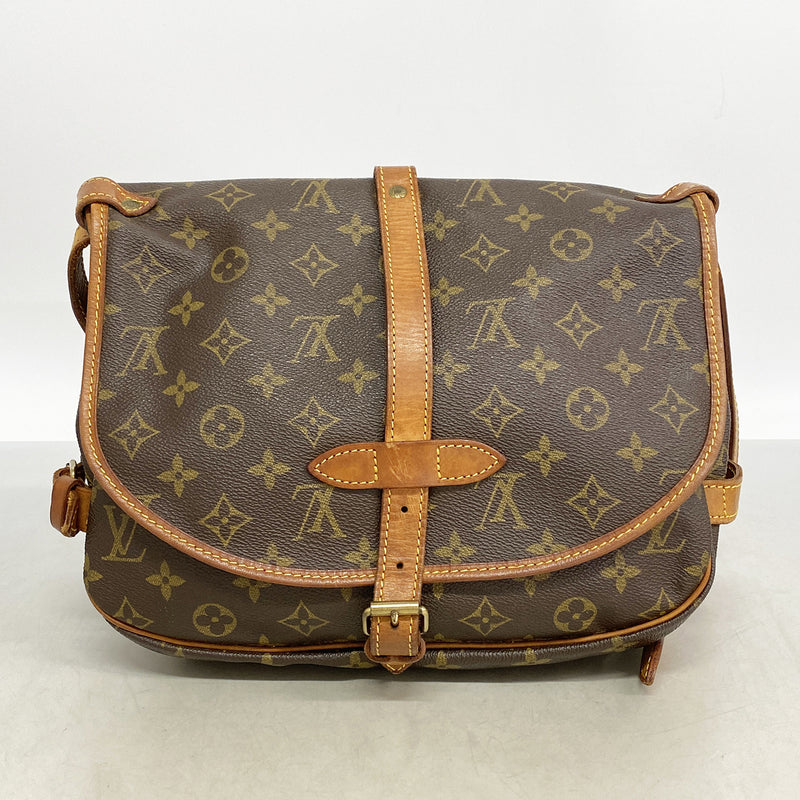 【6he5793】ルイヴィトン ショルダーバッグ モノグラム ソミュール30 M42256 ブラウン【中古】レディース