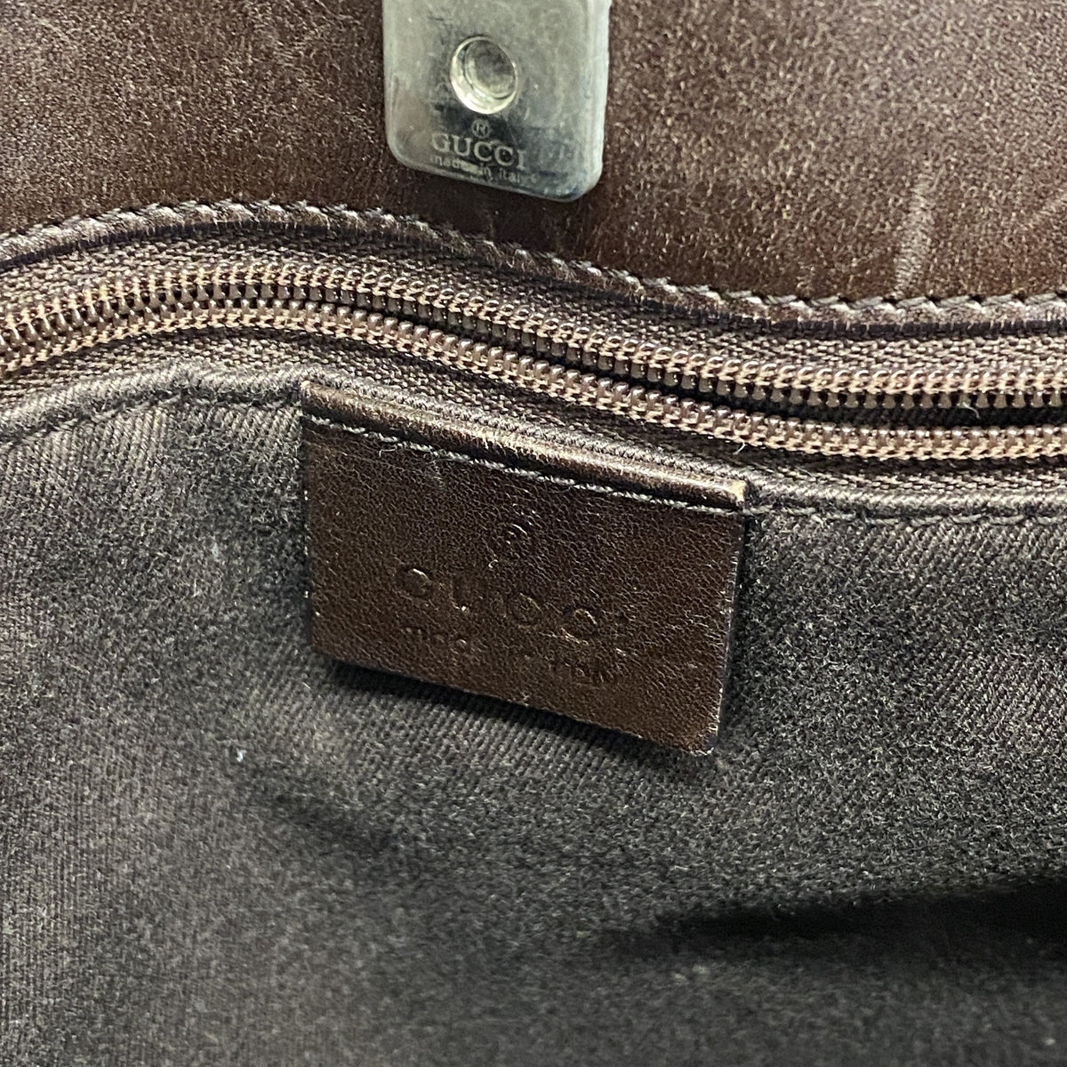 【6he5796】グッチ トートバッグ 73983 キャンバス ブラウン シルバー金具【中古】レディース