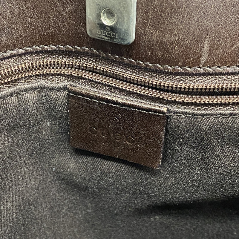 【6he5796】グッチ トートバッグ 73983 キャンバス ブラウン シルバー金具【中古】レディース