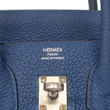 【6he5806-g】エルメス ハンドバッグ バーキン25 トゴ ブルーアガット シルバー金具 K刻印【中古】レディース