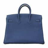 【6he5806-g】エルメス ハンドバッグ バーキン25 トゴ ブルーアガット シルバー金具 K刻印【中古】レディース