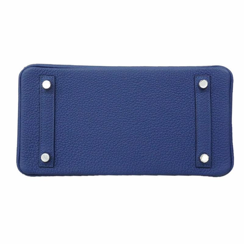 【6he5806-g】エルメス ハンドバッグ バーキン25 トゴ ブルーアガット シルバー金具 K刻印【中古】レディース