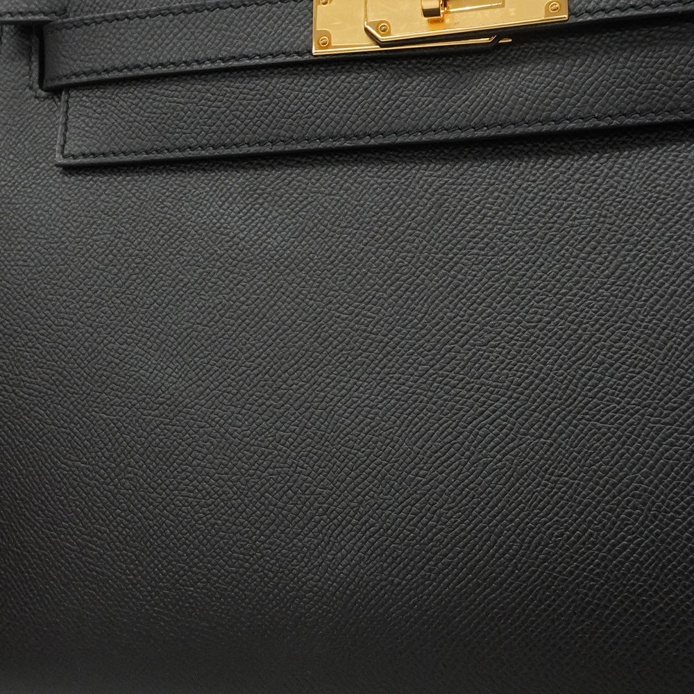 【6he5807-g】エルメス ハンドバッグ ケリー28 ヴォーエプソン ブラック ゴールド金具 Z刻印 2wayバッグ【中古】レディース