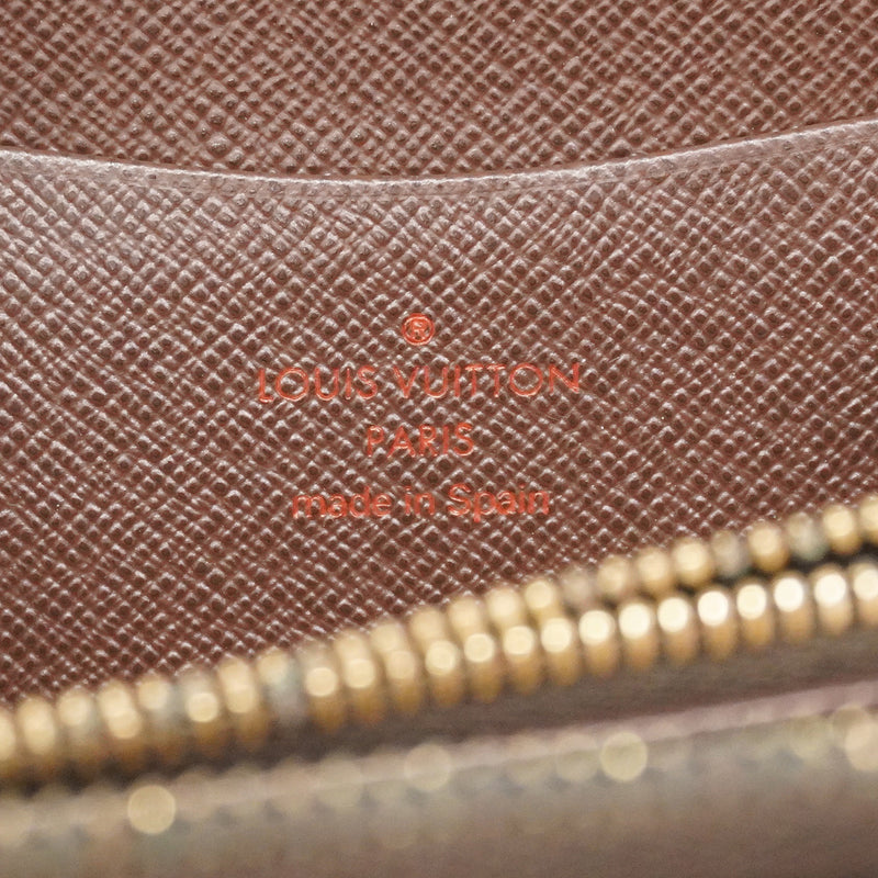 【6he5832】ルイヴィトン 長財布 ダミエ ポルトモネジップ N61728 エベヌ【中古】レディース