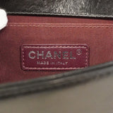 【6he5839-e】シャネル ショルダーバッグ ボーイシャネル チェーンショルダー カーフ ブラック シルバー金具【中古】レディース