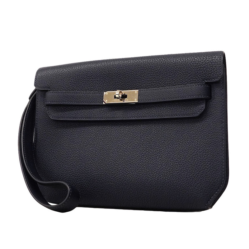 【6he5842】エルメス クラッチバッグ ケリーデペッシュ25 トゴ ブルーインディゴ シルバー金具 Y刻印【中古】レディース