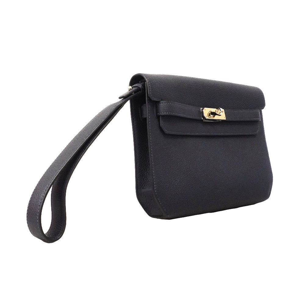 【6he5842】エルメス クラッチバッグ ケリーデペッシュ25 トゴ ブルーインディゴ シルバー金具 Y刻印【中古】レディース